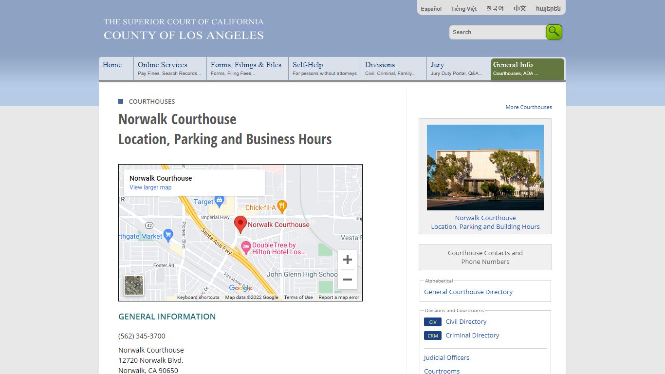 Courthouses in Los Angeles County - Contacts and Locations - LA Court